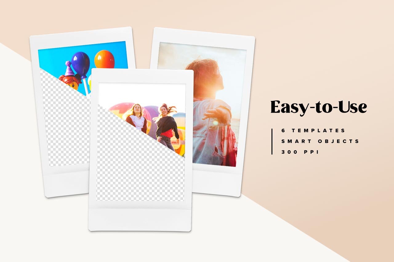 Creating mockups never been easier. Creative Veila Polaroid Snapshot Picture Mock Up Templates