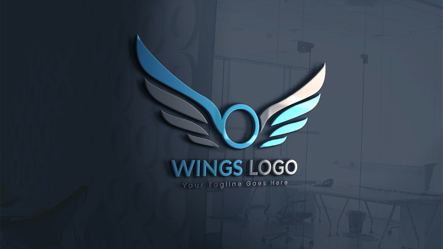 We will use the blue background . Wings Logo Design 3d Mockup Photoshop Tutorial