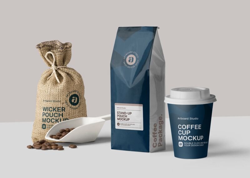 4000+ vectors, stock photos & psd files. Coffee Packaging Set Mockup Template