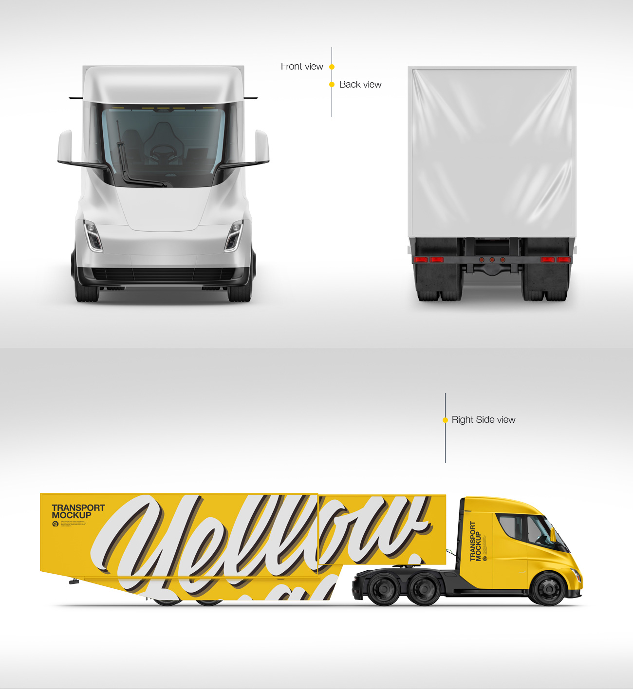 You can use trailers for just about any task at job sites or for hauling. Electric Semi Trailer Mockup Pack 6 In 1 Pack Creative Bundles