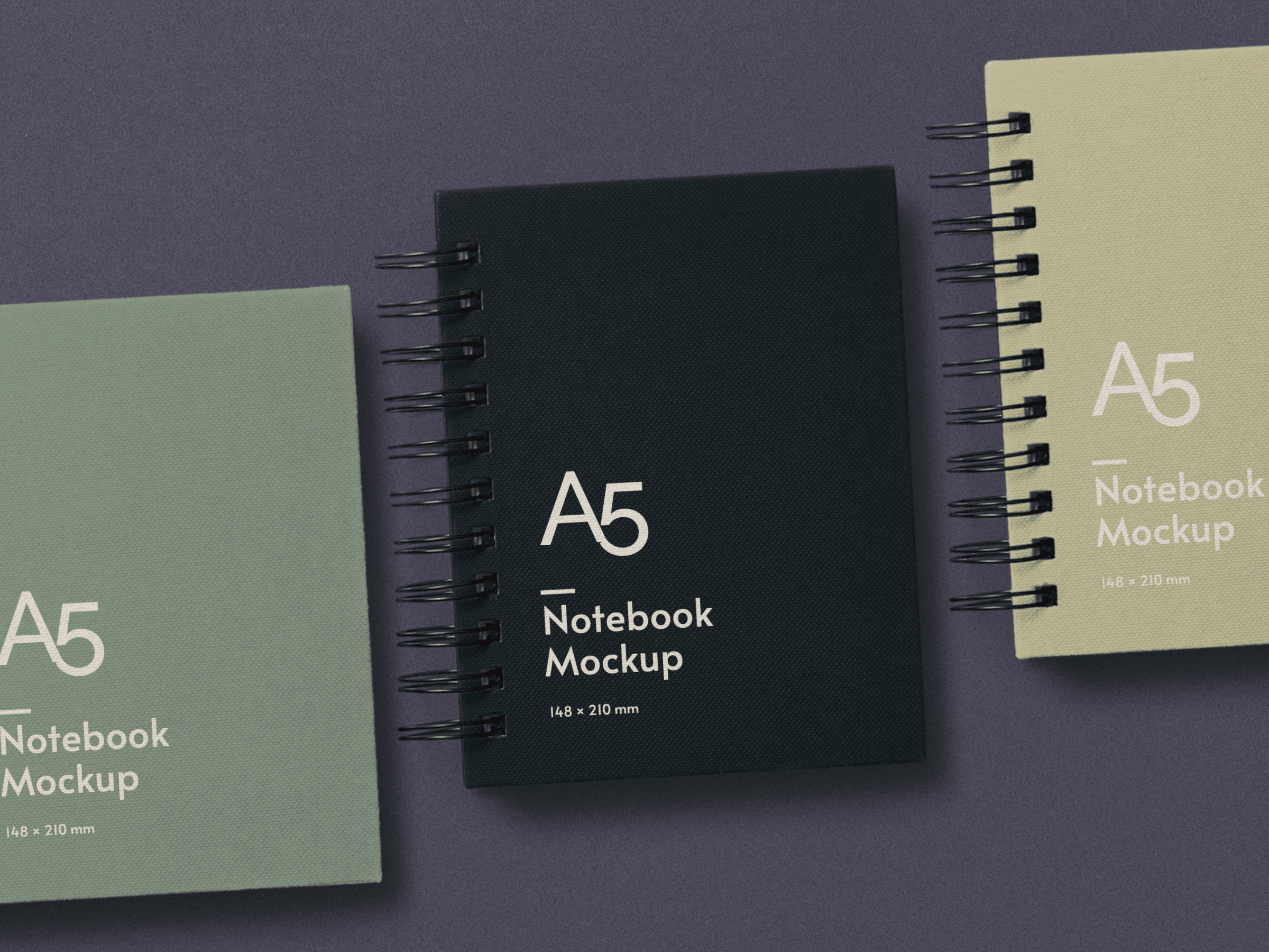 This plain psd mockup template brings you another perspective of notebooks. Free A5 Mockup Notebook Scene
