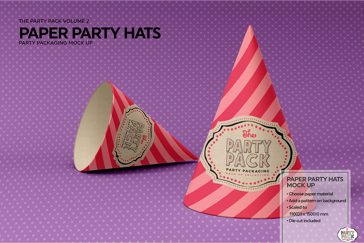 Glass dome happy birthday typography and gift boxes for birthday celebration, party or other promotion social media banners. 5 Best Birthday Hat Mockup Templates Free Premium