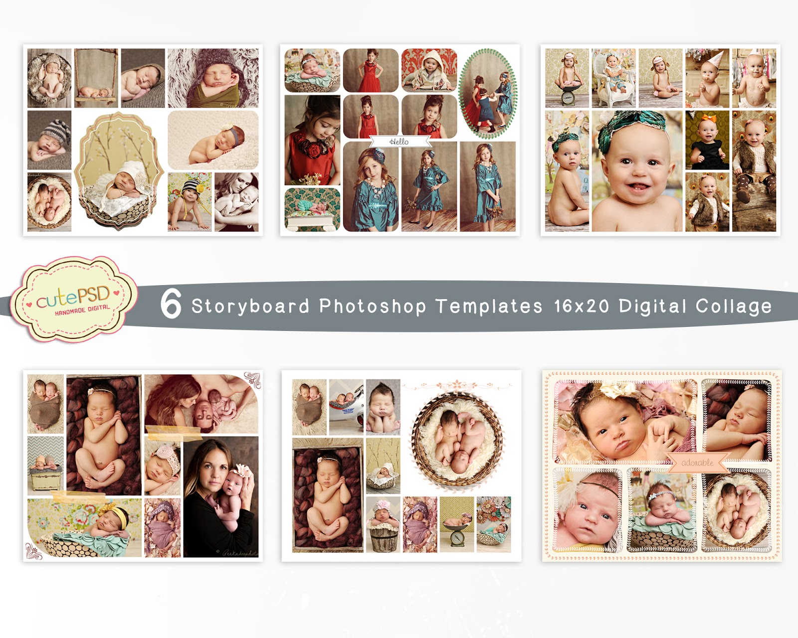 In this area published psd files (photoshop document) is designed in a very creative and modern look as users required. Storyboard Baby Collage Set Of 3 Collage Template Psd 16x20 Photo Collage Template Digital Storyboard Template For Photographers Psd Paper Party Kids Craft Supplies Tools Lifepharmafze Com
