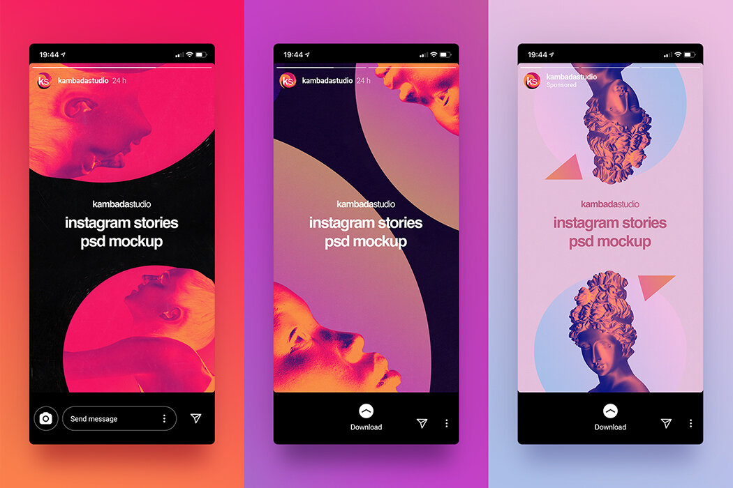 Desde la descarga de imágenes, su organización y clasificación, pasando por su mejora y retoque y llegando hasta compartirlas en las redes sociales es lo. Instagram Stories Mockup Free Psd File Kambada Studio