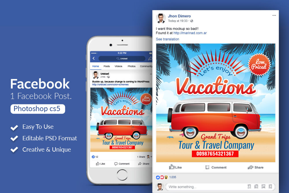 Similar to the desktop version published . Facebook Post Mockup Free Psd Free Psd Mockup All Template Design Assets